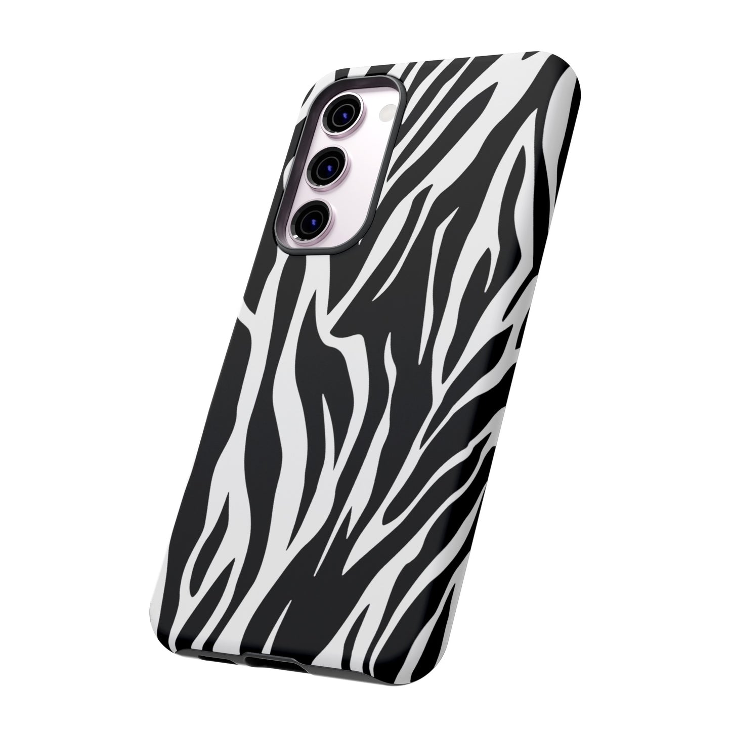 Black White Tiger Print Tough Case Cover for iPhone Samsung and Google phones., Phone Case, JSCHAFFA.com