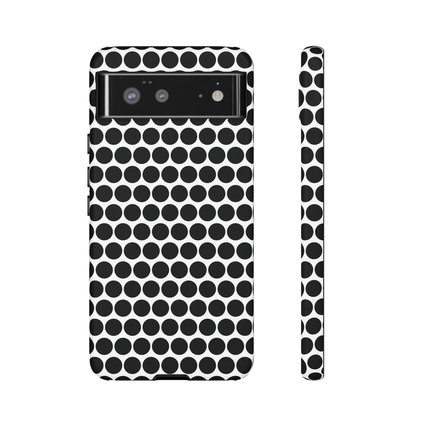 Cute Black White Polkadot Tough Case for iPhone, Samsung, Google