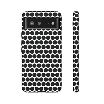 Cute Black White Polkadot Tough Case for iPhone, Samsung, Google