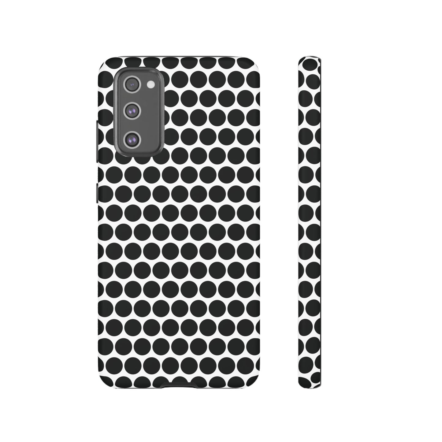 Cute Black White Polkadot Tough Case for iPhone, Samsung, Google