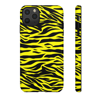 Yellow Cute Wild Tiger Print Pattern Tough Phone Case, Phone Case, JSCHAFFA.com