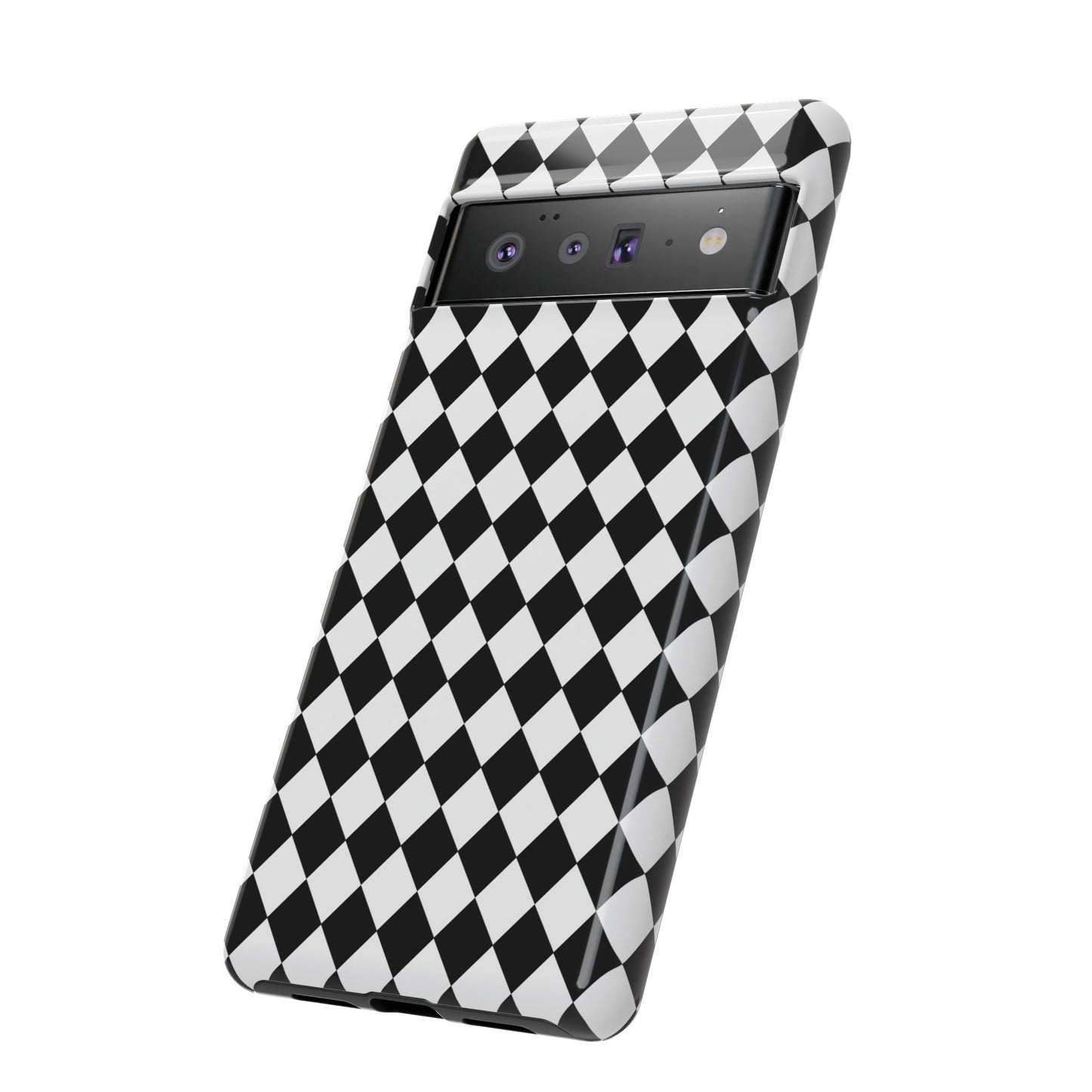 White and Black Dimond Tough phone Case Cover | iPhone | Google | Samsung