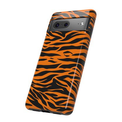 Orange Cute Wild Tiger Print Pattern Tough Phone Case., Phone Case, JSCHAFFA.com