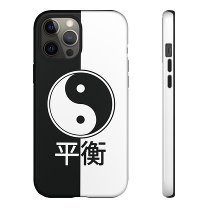 Yin Yang Balance Black White Tough Cell Phone Case, Phone Case, JSCHAFFA.com