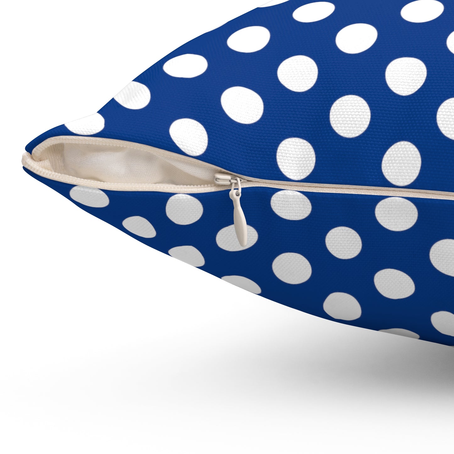 Blue Polka dot Square Throw Pillow Jschaffa.com