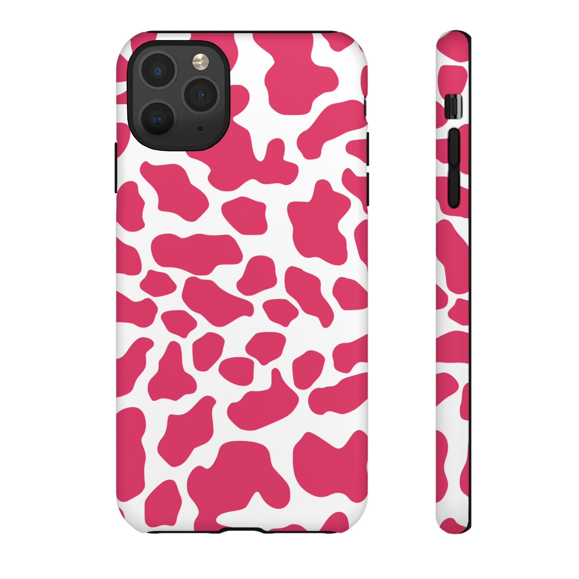 Pink Cow Print Cellphone Case iPhone Samsung Google, Phone Case, JSCHAFFA.com