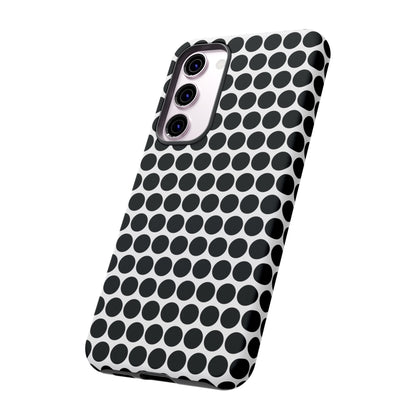 Cute Black White Polkadot Tough Case for iPhone, Samsung, Google, Phone Case, JSCHAFFA.com