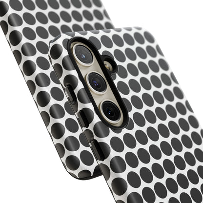 Cute Black White Polkadot Tough Case for iPhone, Samsung, Google