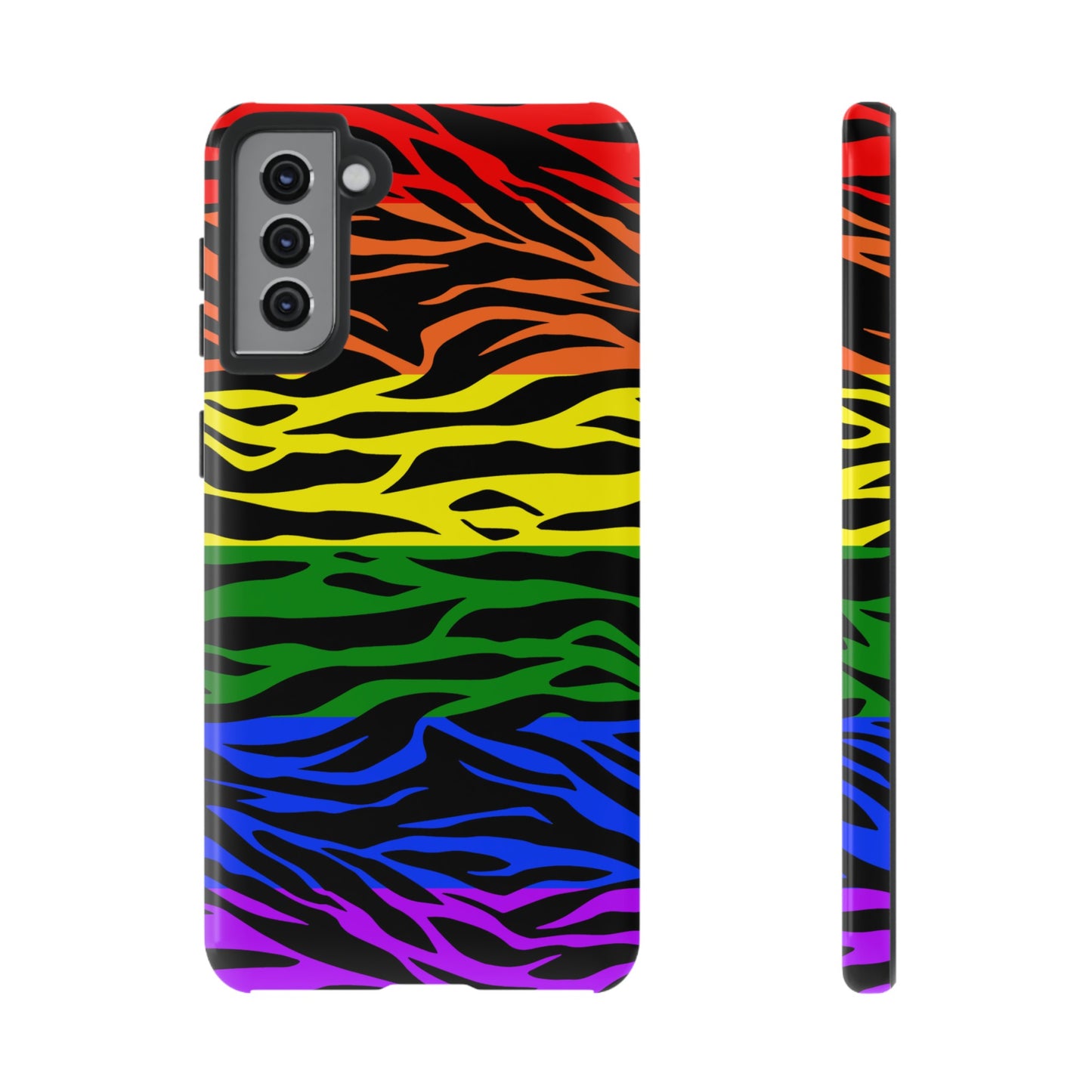 Pride LGBT Rainbow Discrete Tough Phone Case Tiger Print, Phone Case, JSCHAFFA.com