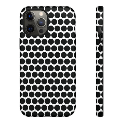 Cute Black White Polkadot Tough Case for iPhone, Samsung, Google, Phone Case, JSCHAFFA.com