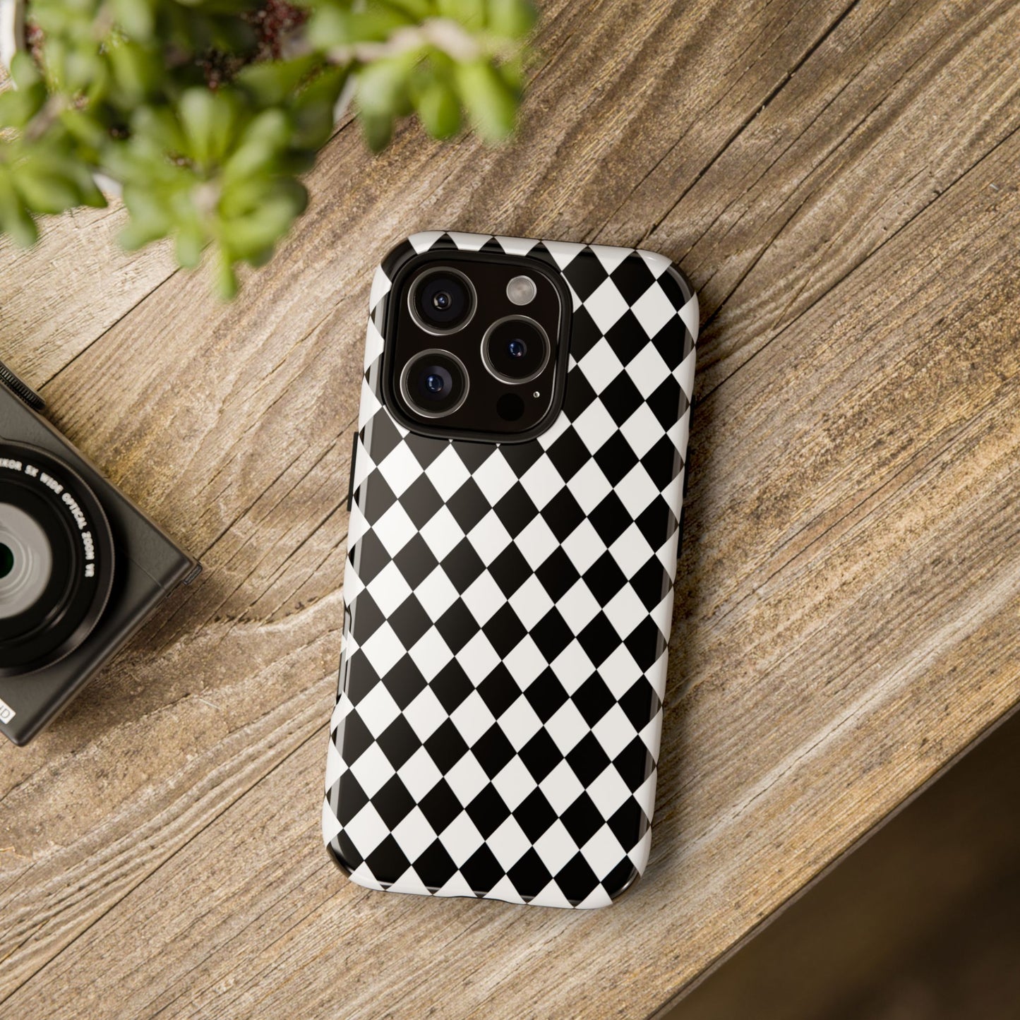 White and Black Dimond Tough phone Case Cover | iPhone | Google | Samsung