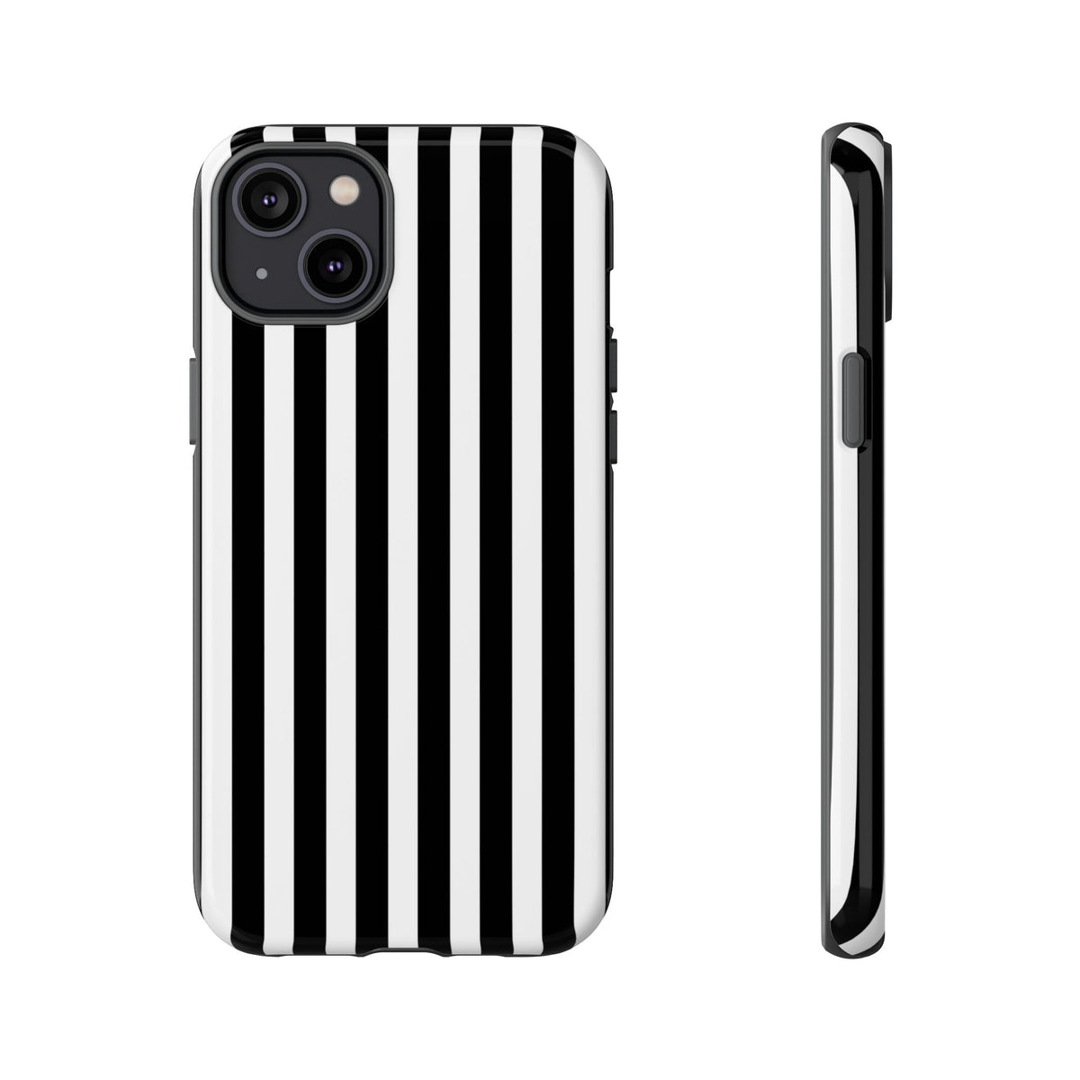 Black White Horizontal Stripe Phone Case Cover, iPhone, Samsung Galaxy S24, and Google Pixel Phones