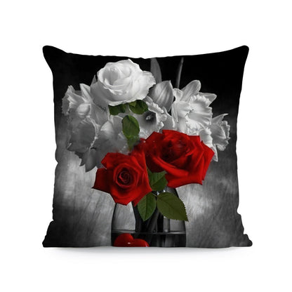 Red Roses Love Super Soft Square Pillow and Cover with Flower Print JSCHAFFA