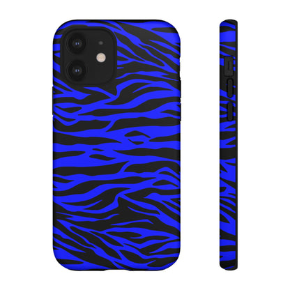 Blue Wild Tiger Print Pattern Tough Phone Case To protect your Phone