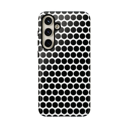 Cute Black White Polkadot Tough Case for iPhone, Samsung, Google