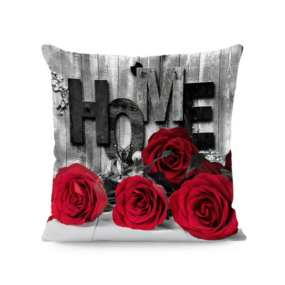 Red Roses Love Super Soft Square Pillow and Cover with Flower Print JSCHAFFA