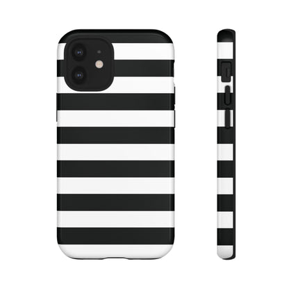 Black and White Stripe Tough Phone Case