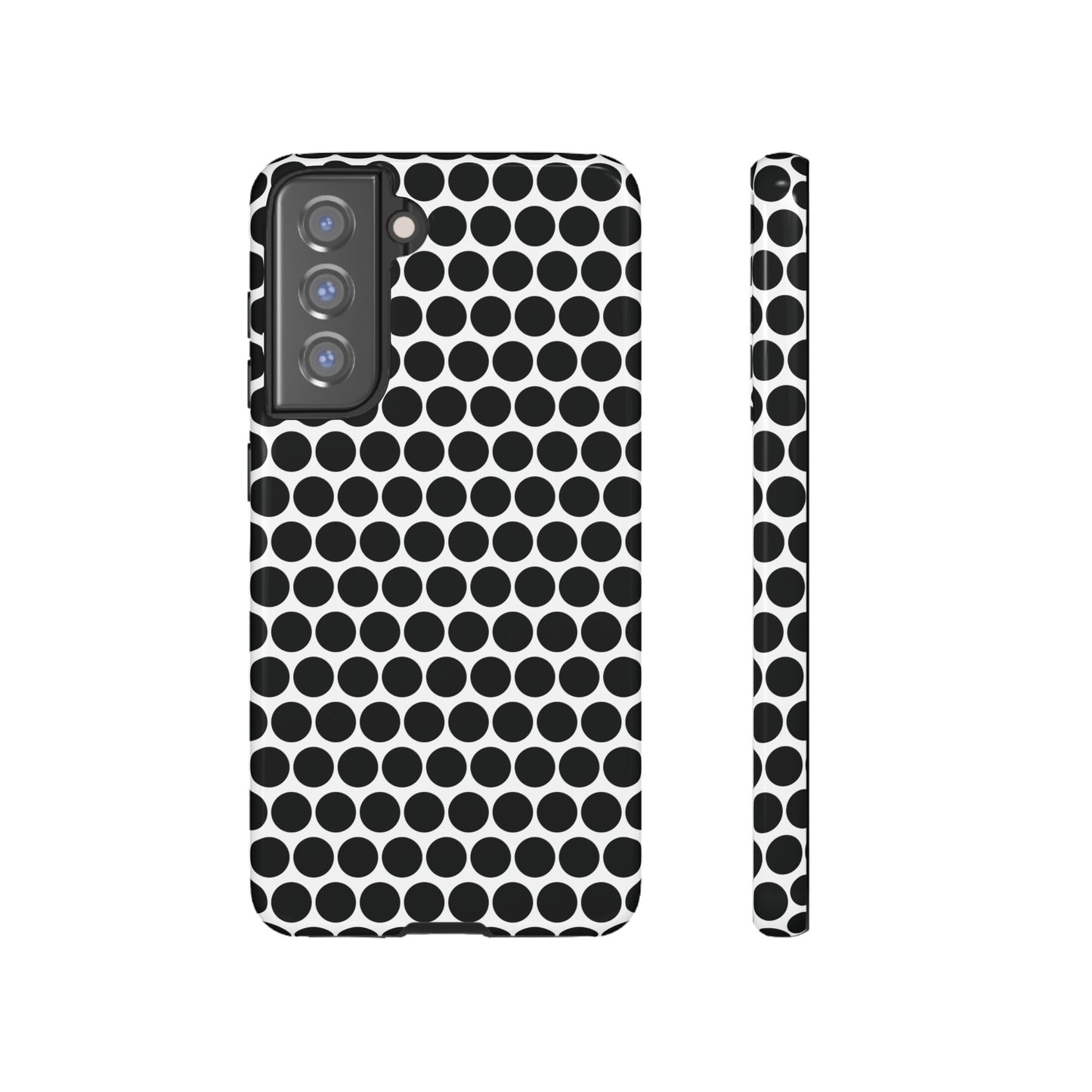 Cute Black White Polkadot Tough Case for iPhone, Samsung, Google