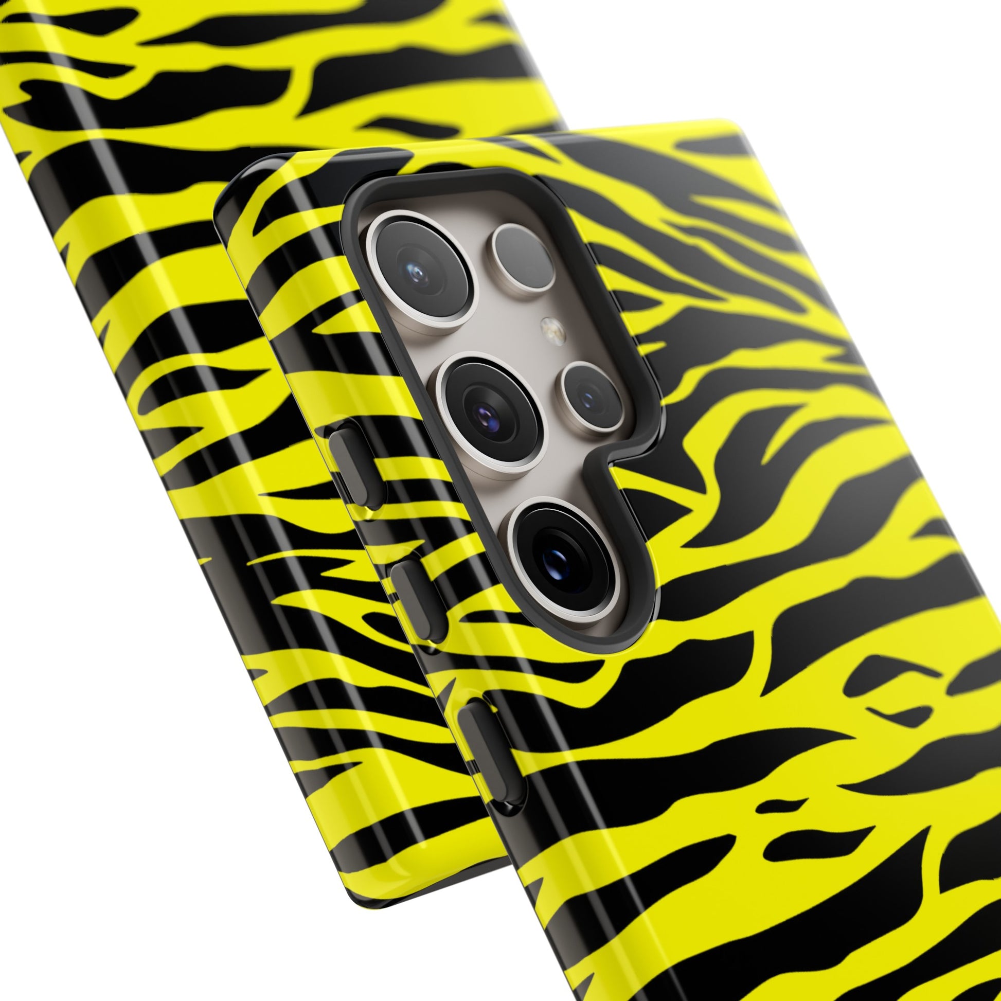 Yellow Cute Wild Tiger Print Pattern Tough Phone Case, Phone Case, JSCHAFFA.com