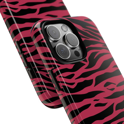 Viva Magenta Cute Wild Tiger Print Pattern Tough Phone Case