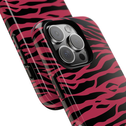 Viva Magenta Cute Wild Tiger Print Pattern Tough Phone Case