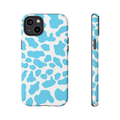 Blue Cow print phone case iPhone Samsung Google, Phone Case, JSCHAFFA.com