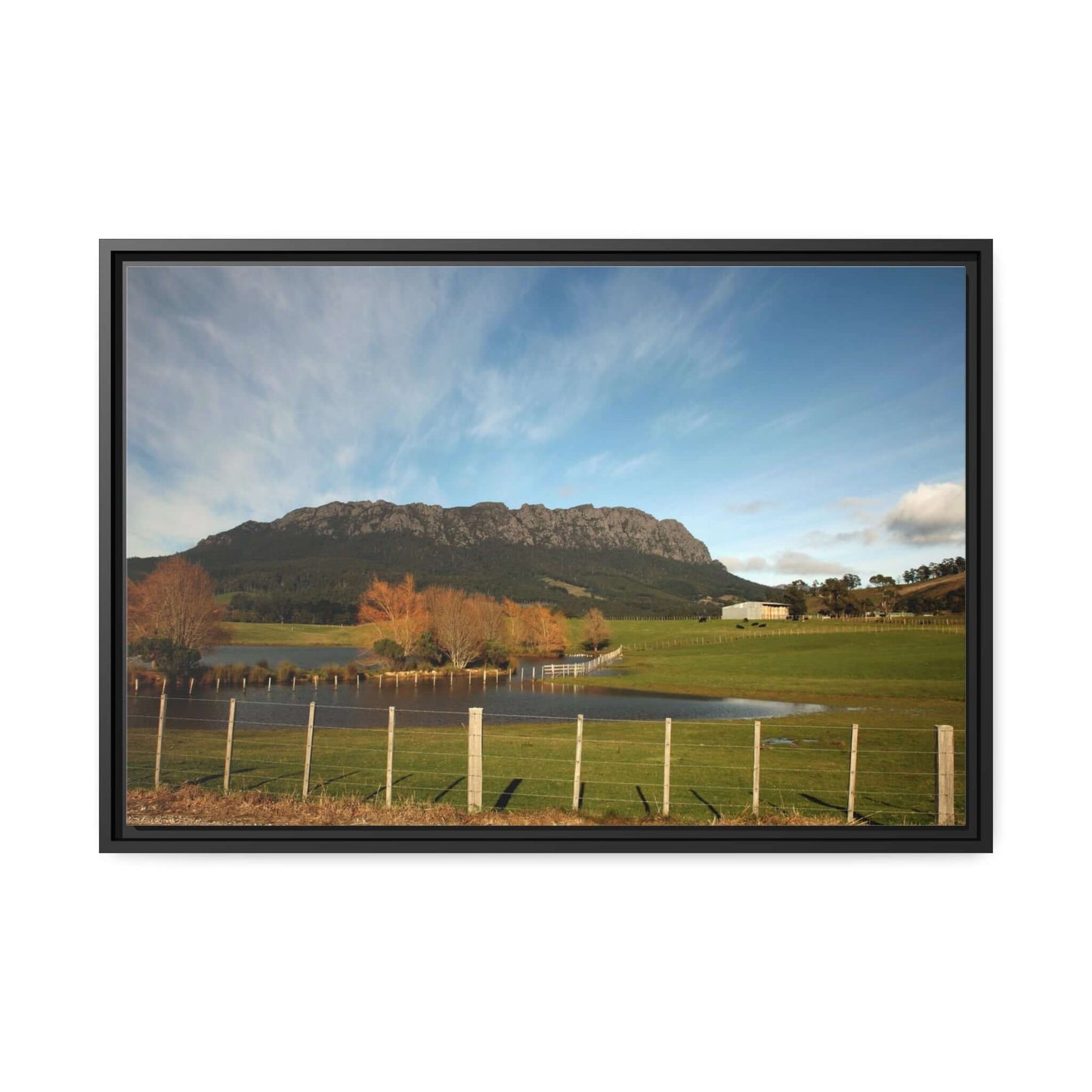 Tasmanian Autumn Countryside photo Canvas with Black Frame Canvas JSCHAFFA.com