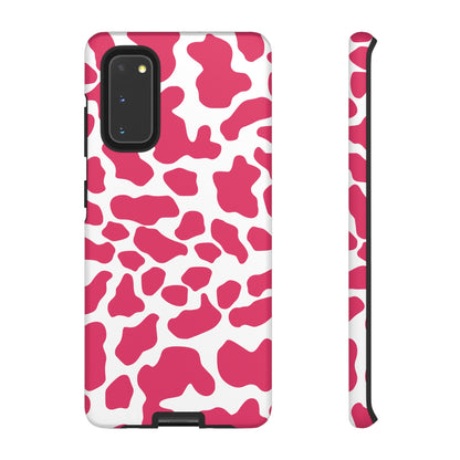 Pink Cow Print Cellphone Case iPhone Samsung Google, Phone Case, JSCHAFFA.com