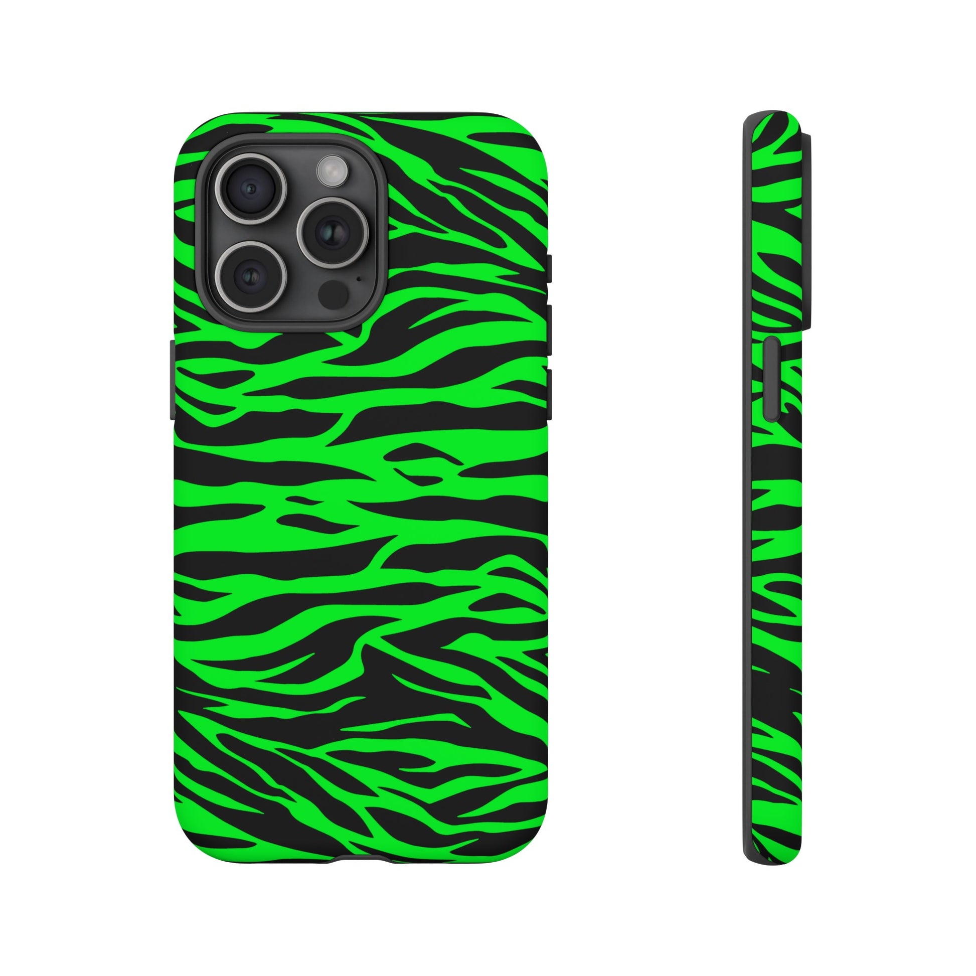 Green Cute Wild Tiger Print Pattern Tough Phone Case, Phone Case, JSCHAFFA.com