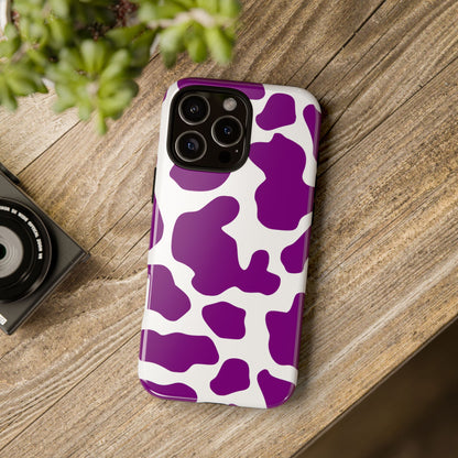 Purple Cow print phone Case iPhone Samsung Google