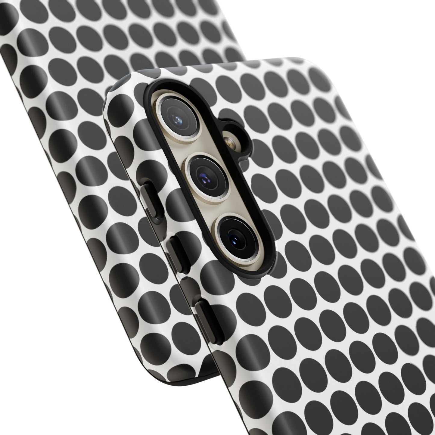 Cute Black White Polkadot Tough Case for iPhone, Samsung, Google, Phone Case, JSCHAFFA.com