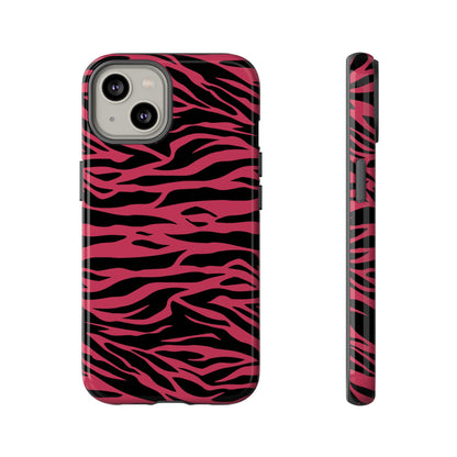 Viva Magenta Cute Wild Tiger Print Pattern Tough Phone Case, Phone Case, JSCHAFFA.com