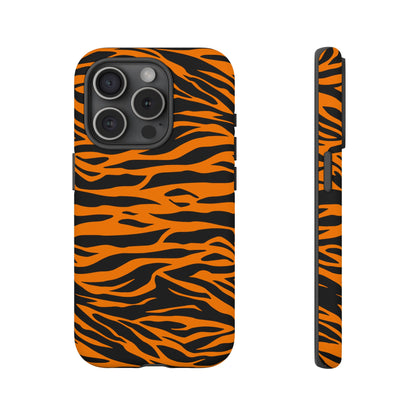 Orange Cute Wild Tiger Print Pattern Tough Phone Case., Phone Case, JSCHAFFA.com