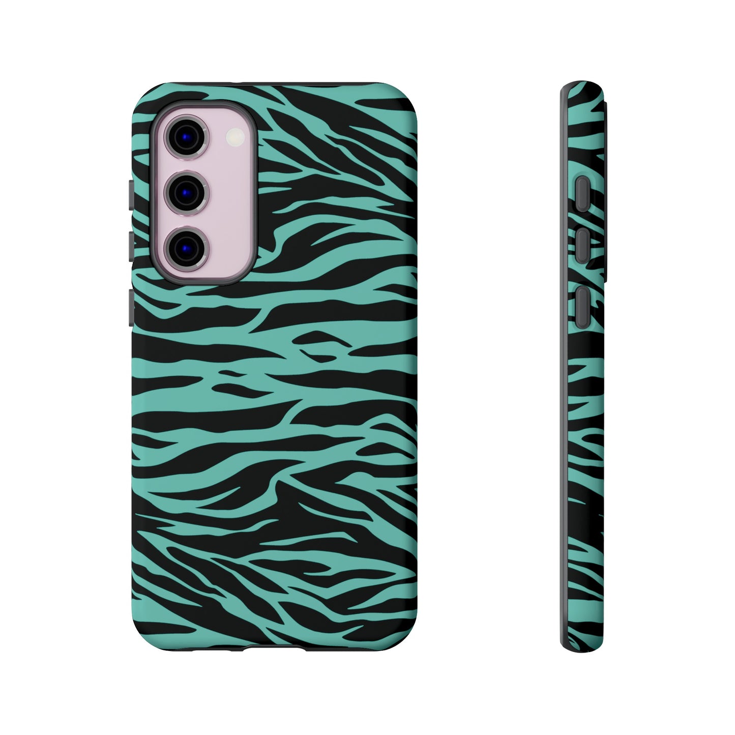 Aqua Cute Wild Tiger Print Pattern Tough Phone Case, Phone Case, JSCHAFFA.com