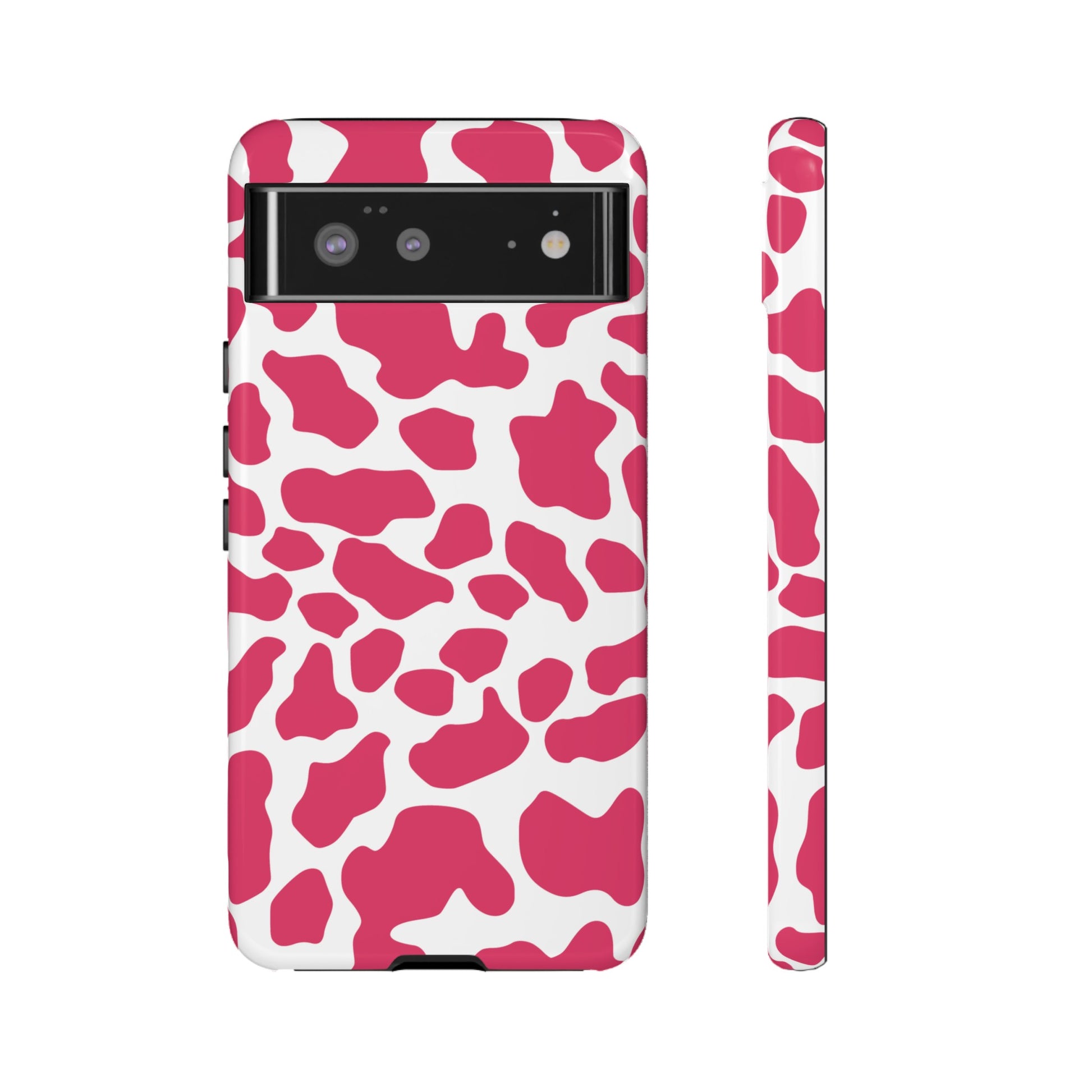 Pink Cow Print Cellphone Case iPhone Samsung Google, Phone Case, JSCHAFFA.com