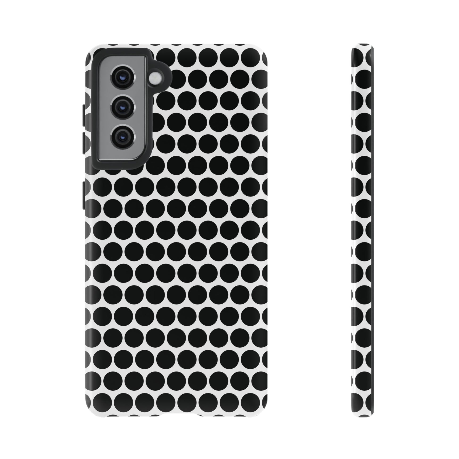 Cute Black White Polkadot Tough Case for iPhone, Samsung, Google, Phone Case, JSCHAFFA.com