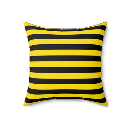 Black and Yellow Striped Bee Colour Pillow | Square Decorative Throw Pillow