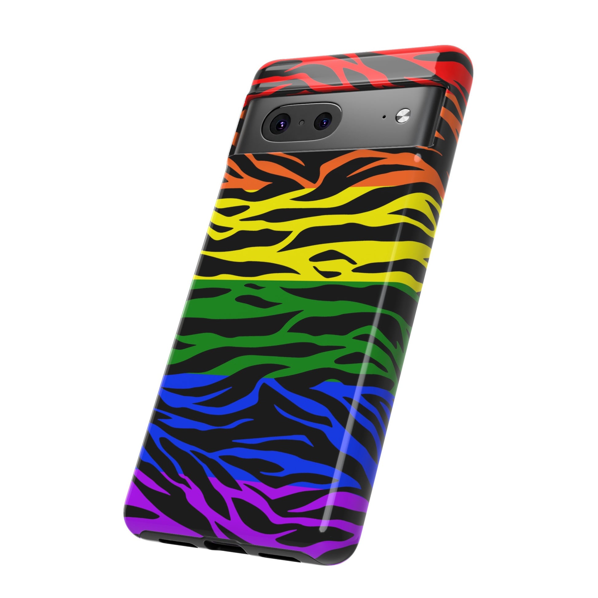 Pride LGBT Rainbow Discrete Tough Phone Case Tiger Print, Phone Case, JSCHAFFA.com