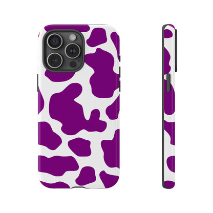 Purple Cow print phone Case iPhone Samsung Google