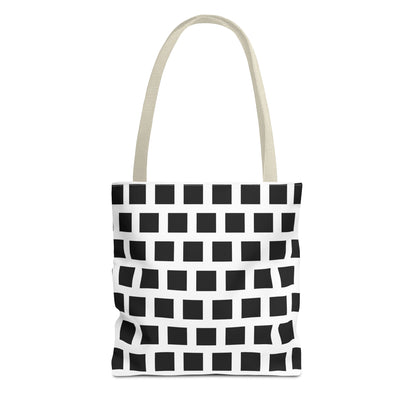 Tote Bag Black Square Pattern Shoulder Bag Versatile and Durable Bags JSCHAFFA.com