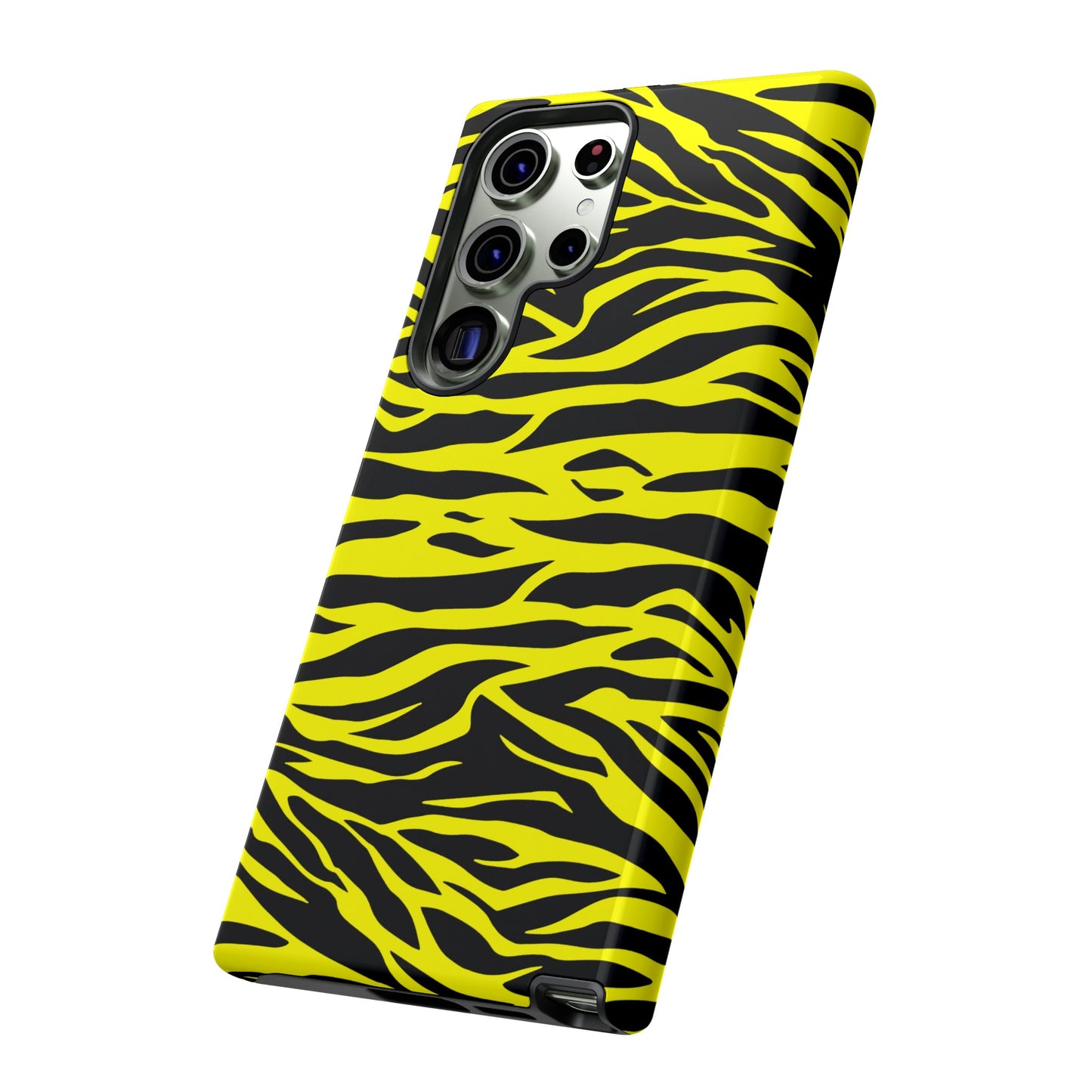 Yellow Cute Wild Tiger Print Pattern Tough Phone Case, Phone Case, JSCHAFFA.com