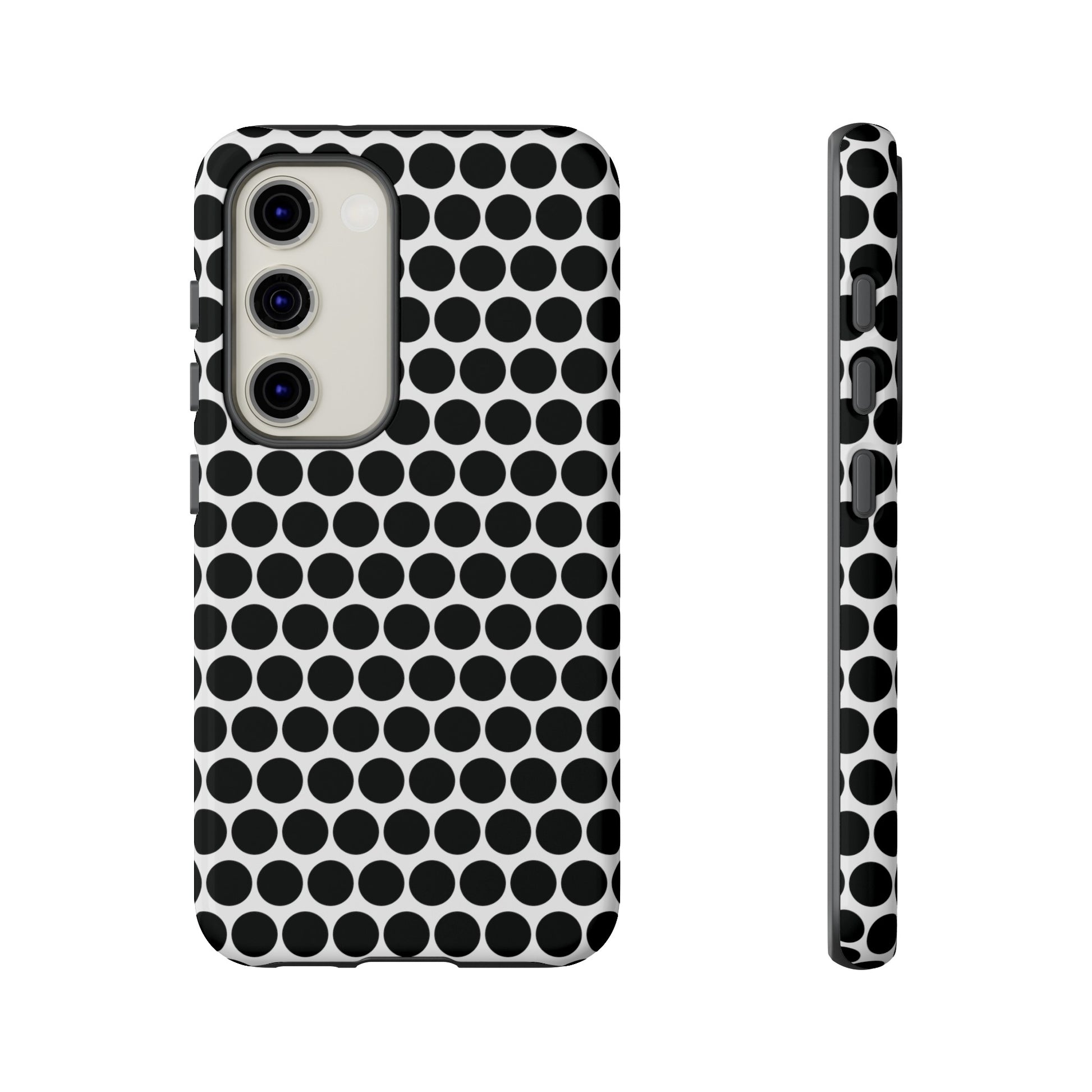 Cute Black White Polkadot Tough Case for iPhone, Samsung, Google, Phone Case, JSCHAFFA.com