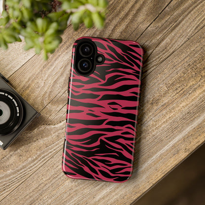 Viva Magenta Cute Wild Tiger Print Pattern Tough Phone Case