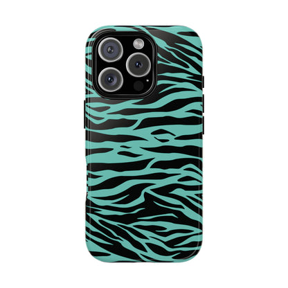 Aqua Cute Wild Tiger Print Pattern Tough Phone Case