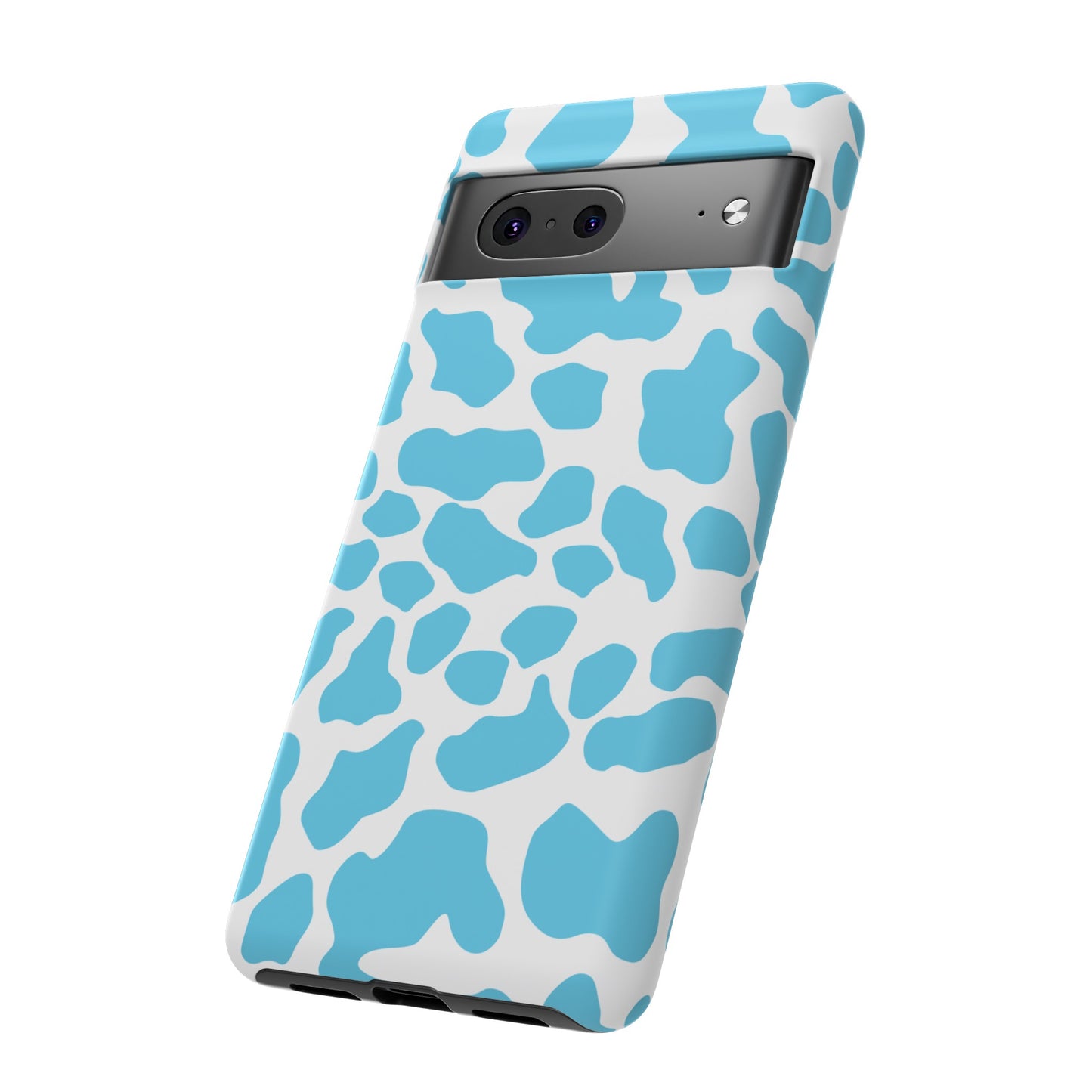 Blue Cow print phone case iPhone Samsung Google, Phone Case, JSCHAFFA.com