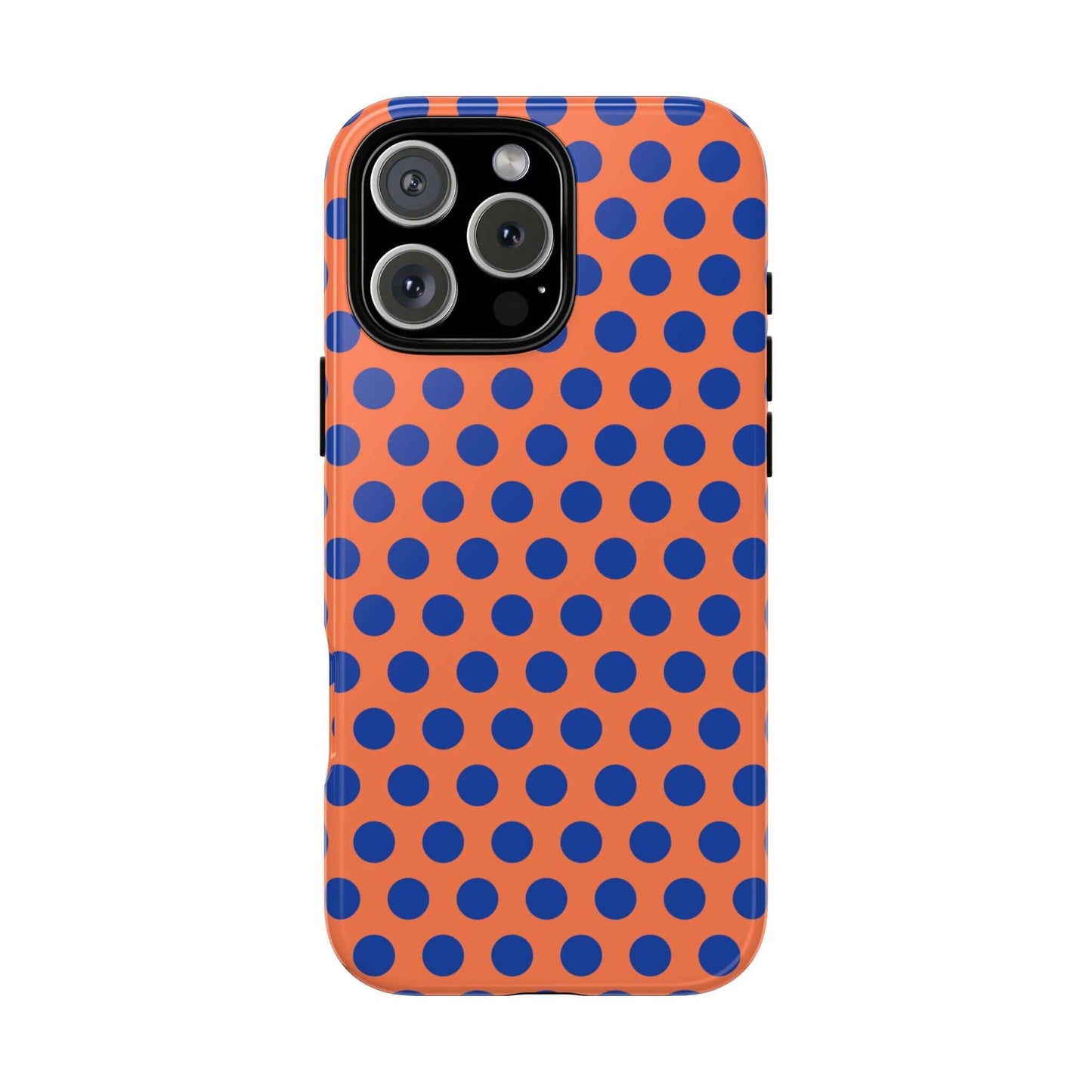 Orange & Blue Polkadot Tough Phone Case for iPhone, Samsung, and Google Phones