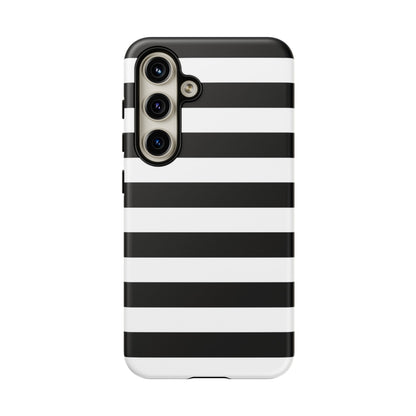 Black and White Stripe Tough Phone Case, Phone Case, JSCHAFFA.com