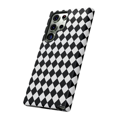 White and Black Dimond Tough phone Case Cover | iPhone | Google | Samsung