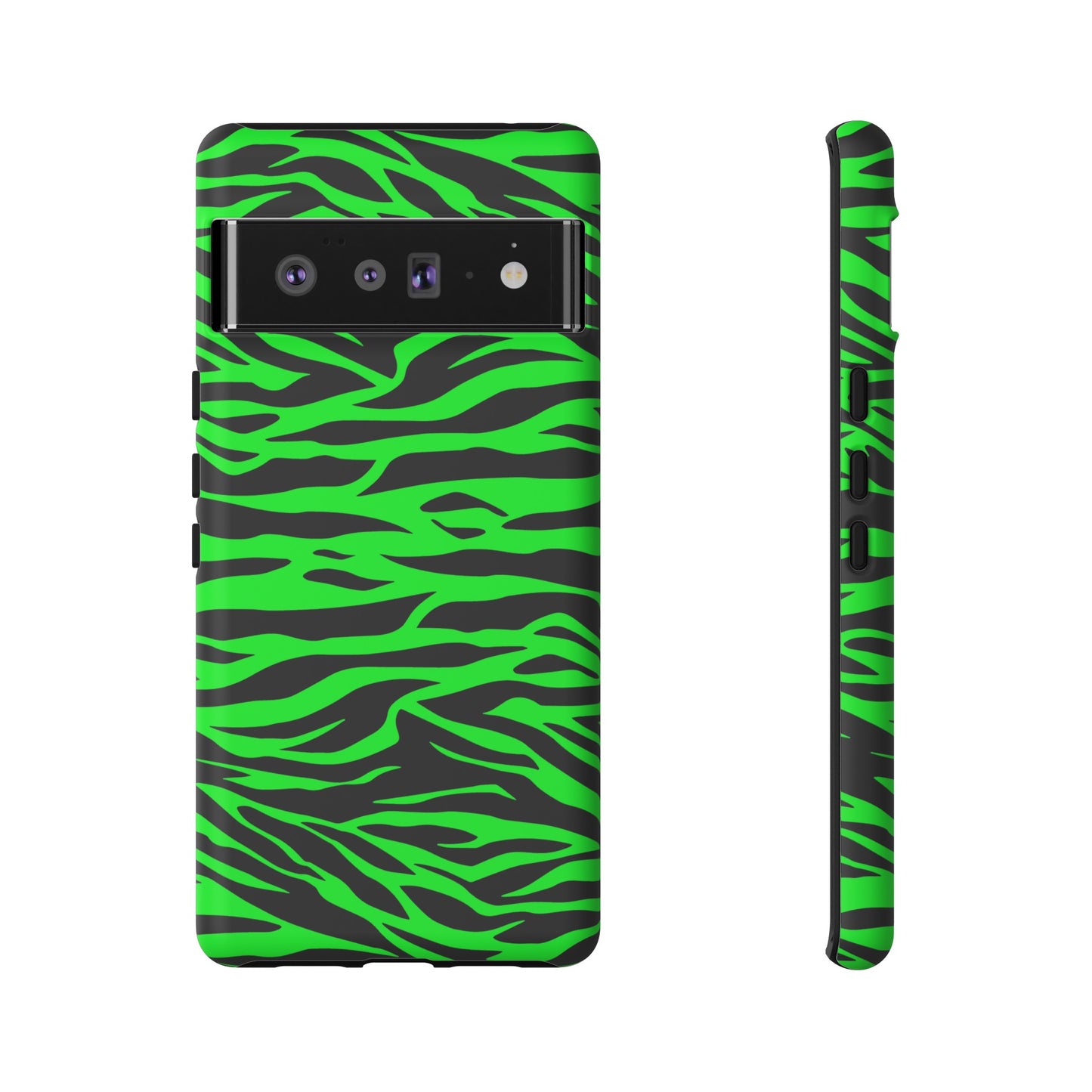 Green Cute Wild Tiger Print Pattern Tough Phone Case, Phone Case, JSCHAFFA.com