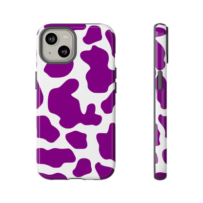 Purple Cow print phone Case iPhone Samsung Google, Phone Case, JSCHAFFA.com